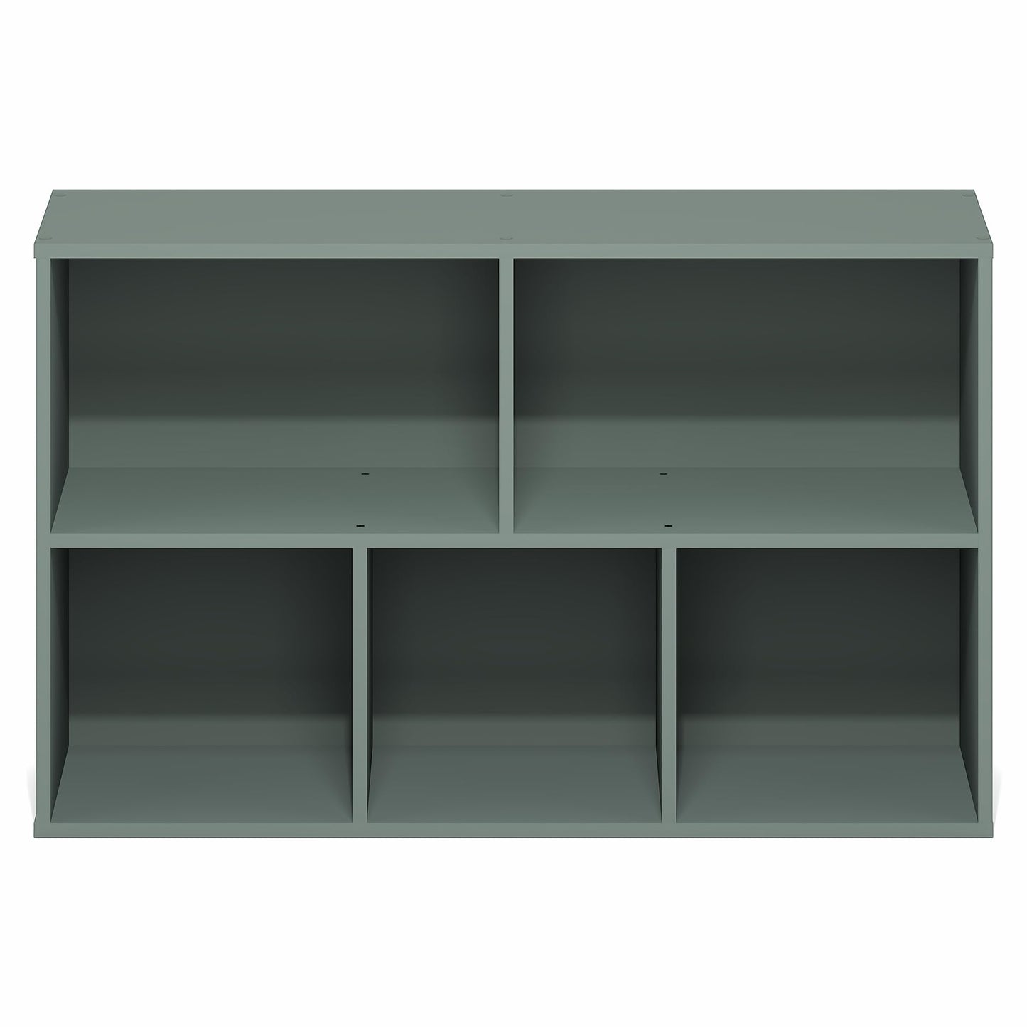 Furinno LUDER Book Shelf, 5-Cube Bookshelf, Reversible Bookcase, 9.4 x 19.5 x 31.5, Easy Assembly, for Living Room, Bedroom, Home Office, Sage Green