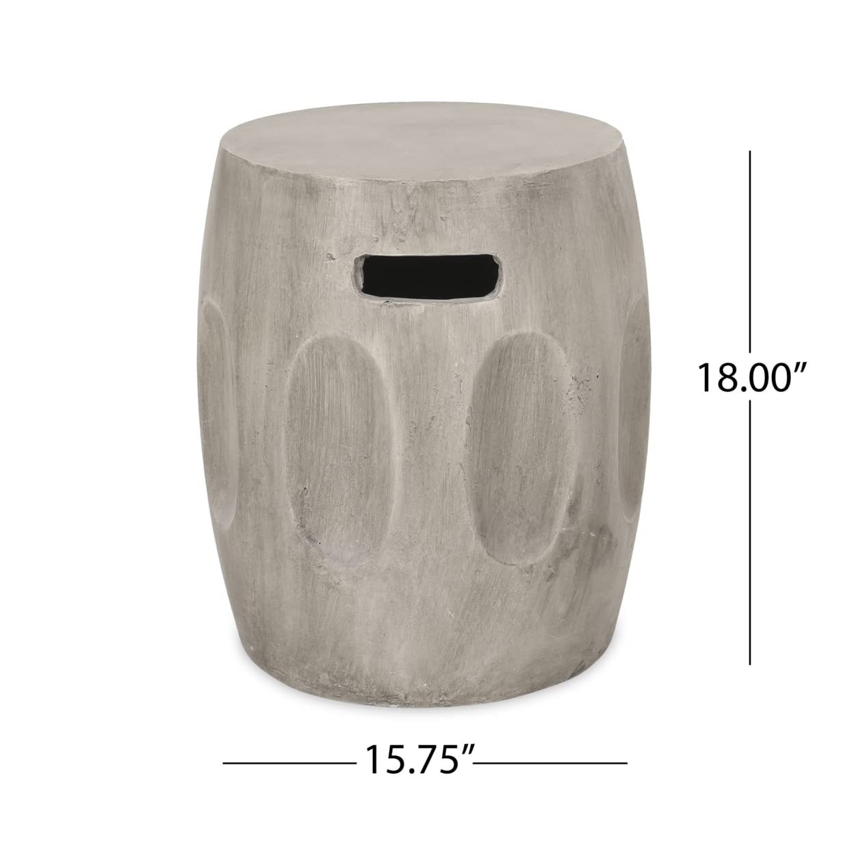 Christopher Knight Home Ronald Outdoor Contemporary Lightweight Accent Side Table, Concrete Finish