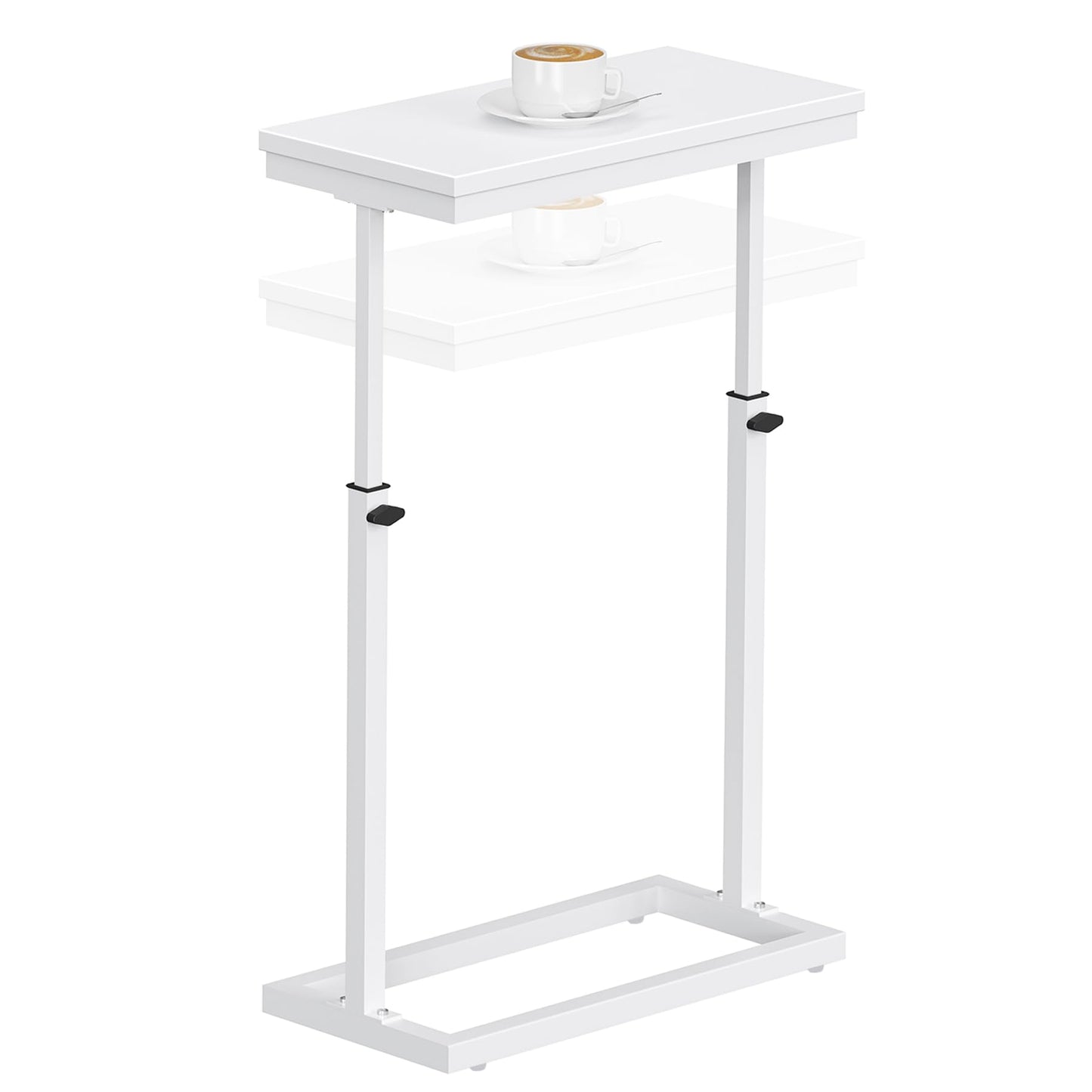 TUTOTAK End Table, Side Table, Tall Couch Table, Sofa Table, Living Room, Bedroom,White TB01BW083