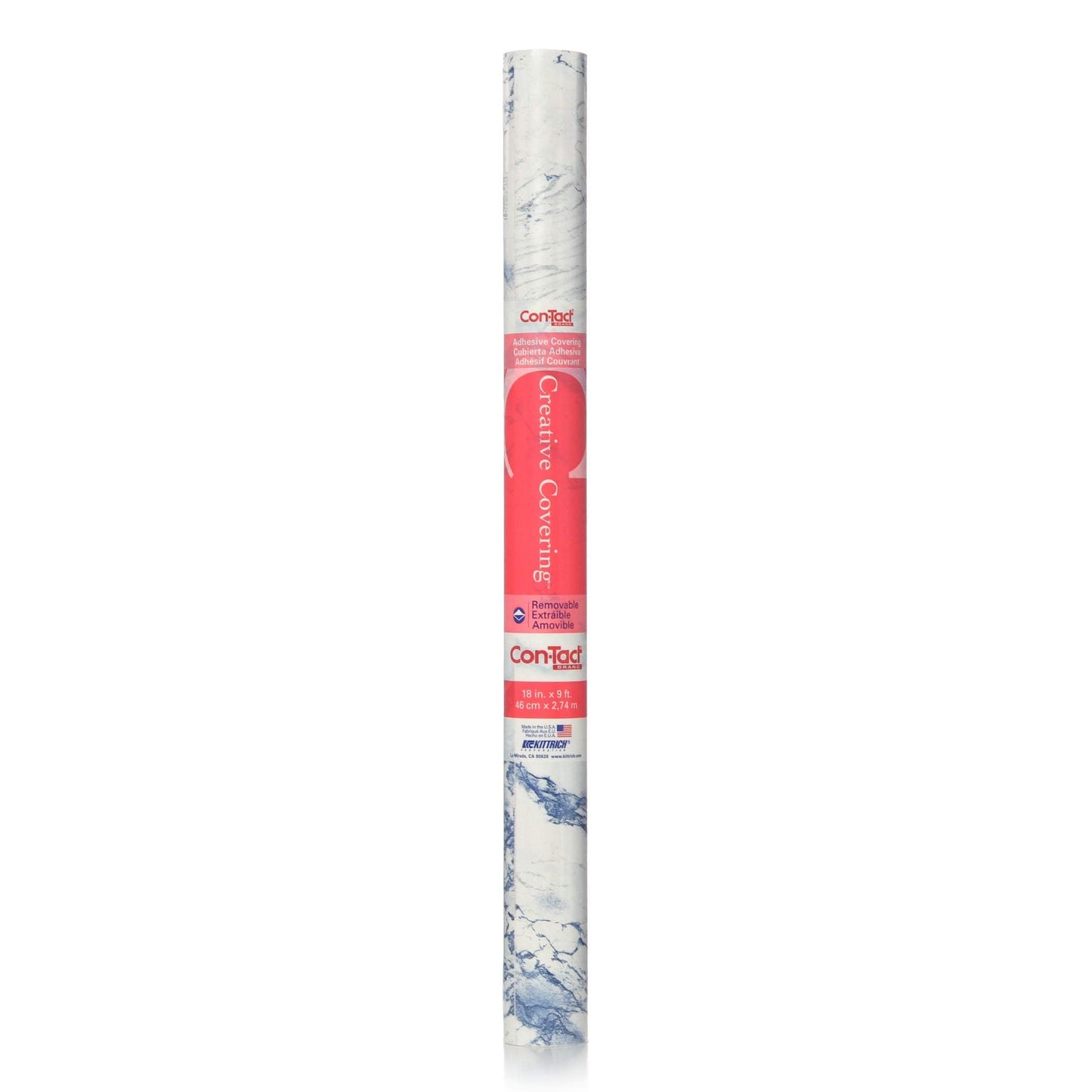 Con-Tact Brand Creative Covering, Self-Adhesive Shelf and Drawer Liner, Multi-Purpose Vinyl Roll, Easy to Use and Apply | Peel & Stick, 18'' x 9', I Blue Marble
