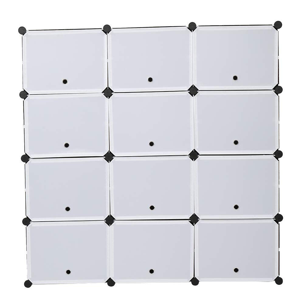 BILEK Shoe Rack Storage Organizer 7 Tier Shoe Storage Cabinet 48 Pair Portable Hidden Shoe Rack for Closet Hallway Bedroom Entryway,White(48" x 12" x 48")