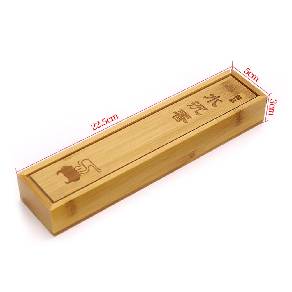 HEALLILY Bamboo Incense Stick Holder and Storage Box with Ash Catcher Portable Incense Storage for Yoga Spa Home Fragrance 8.85 X 1.96 X 1.18 Inches