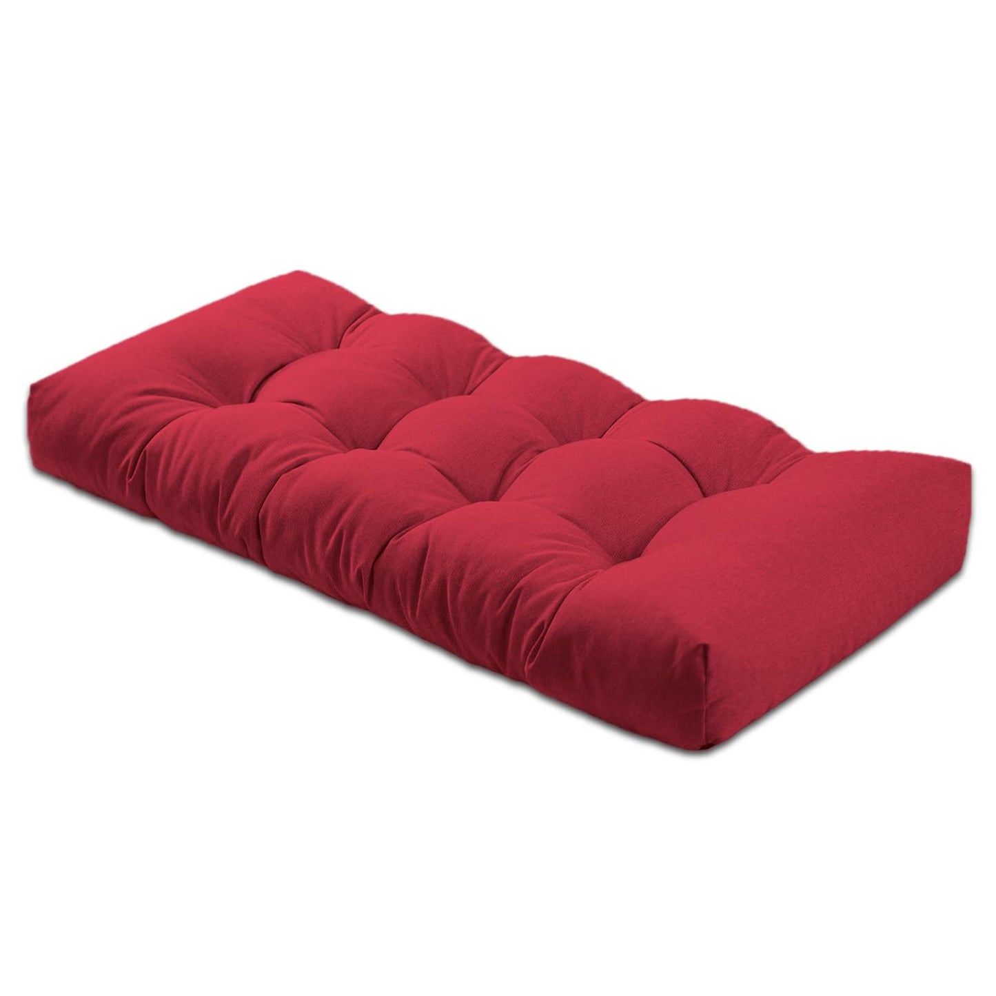 ThinMay Bench Cushion 47 inches,Indoor/Outdoor Non-Slip Tufted Cushions, Premium Waterproof Linen, Soft Piano Sofa Cushions, High-Density Memory Foam(Dark Red-47x19x4in)