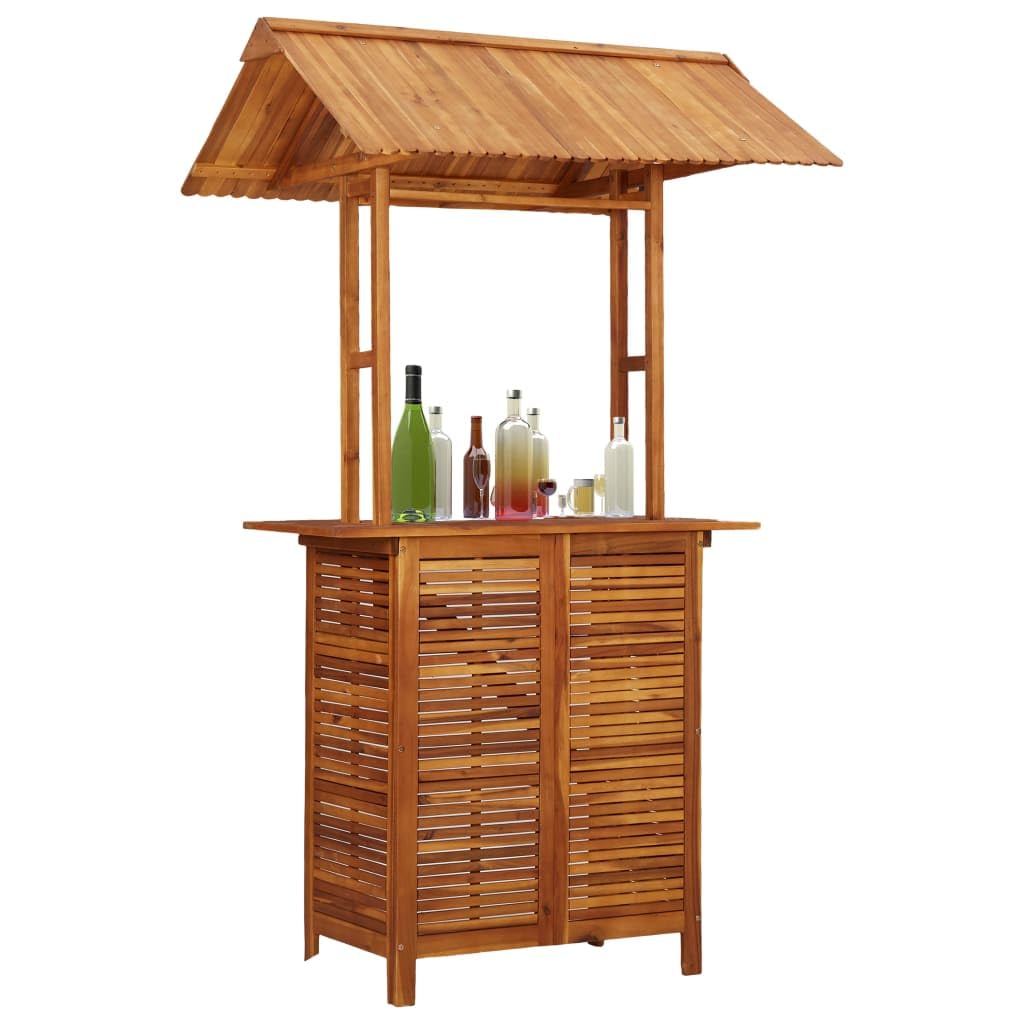 SYXUYP Patio Bar Table with Rooftop,Party Tables,Tea Table,Lounge Table,Drink Table,Courtyard Table,Gardening Table,for Deck,Backyard,Lawn,Garden,Porches,Poolside,48"x41.7"x85.4" Solid Acacia Wood