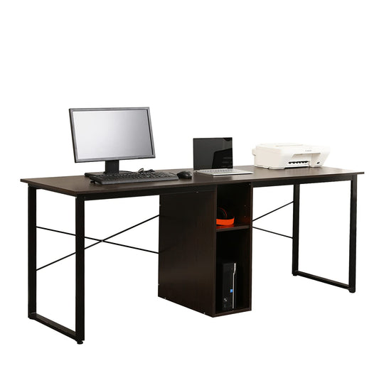 soges 2 Person Home Office Desk,78 inches Large Double Workstation Desk, Writing Desk for Two People, Craft Table with Storage, Black HZ011-200-BK