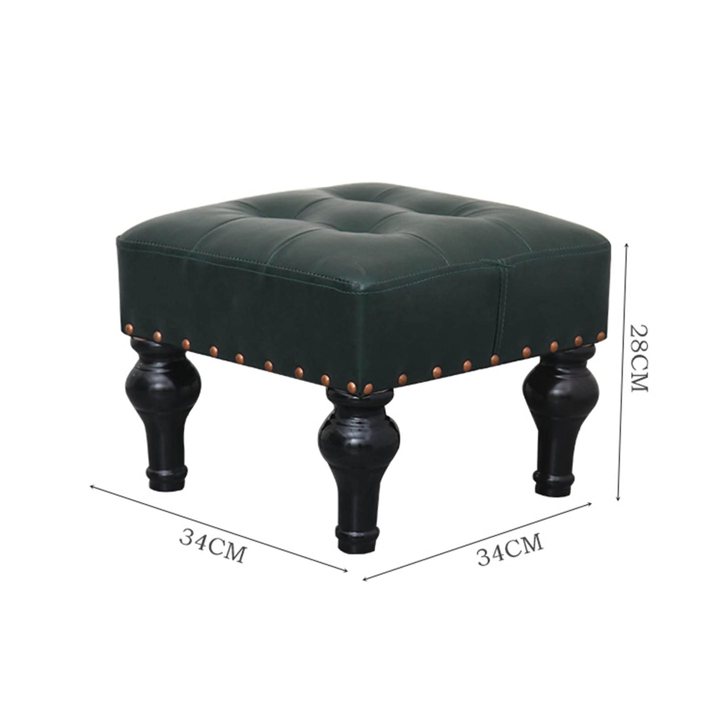 Footstool Small Ottoman Faux Leather Foot Stool with Padded Seat Couch Chair Footrest Stool Under Desk Stool Home Living Room Bedroom Cloakroom