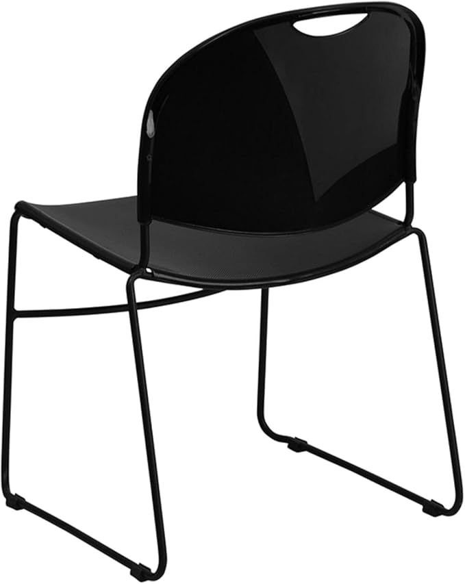 Flash Furniture HERCULES Series 880 lb. Capacity Black Ultra-Compact Stack Chair