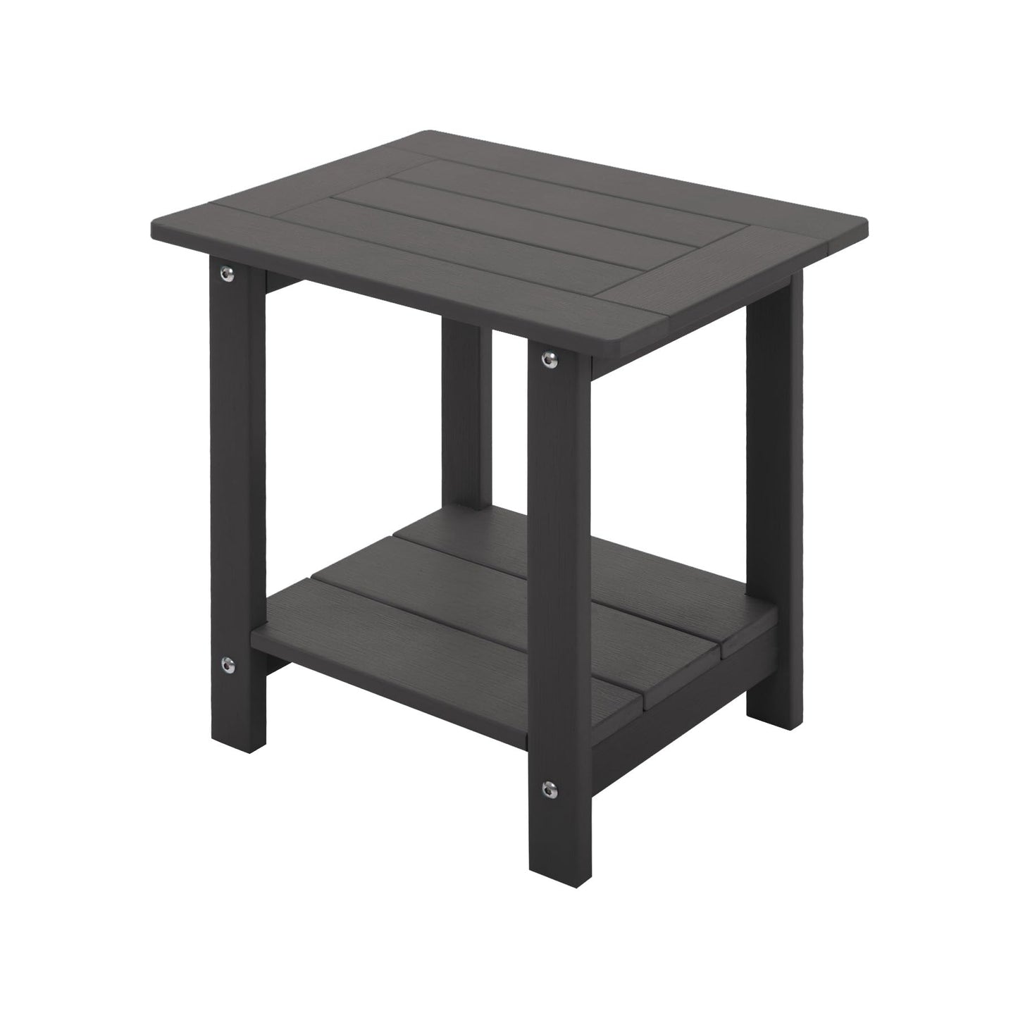 Meluvici Double Adirondack Side Table Weather Resistant, Outdoor Rectangular End Table for Adirondack Chair, Dark Brown