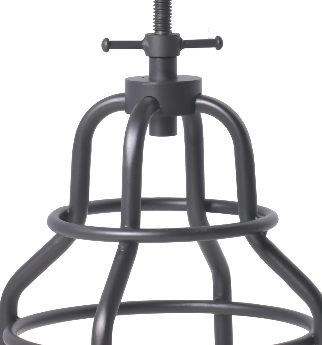 LOKKHAN Industrial Bar Stools-Swivel Leather Metal Bar Stool-20-27 Inch Tall Counter Height-Adjustable Kitchen Stool Dining Chair Cafe Stools (Set of 2)