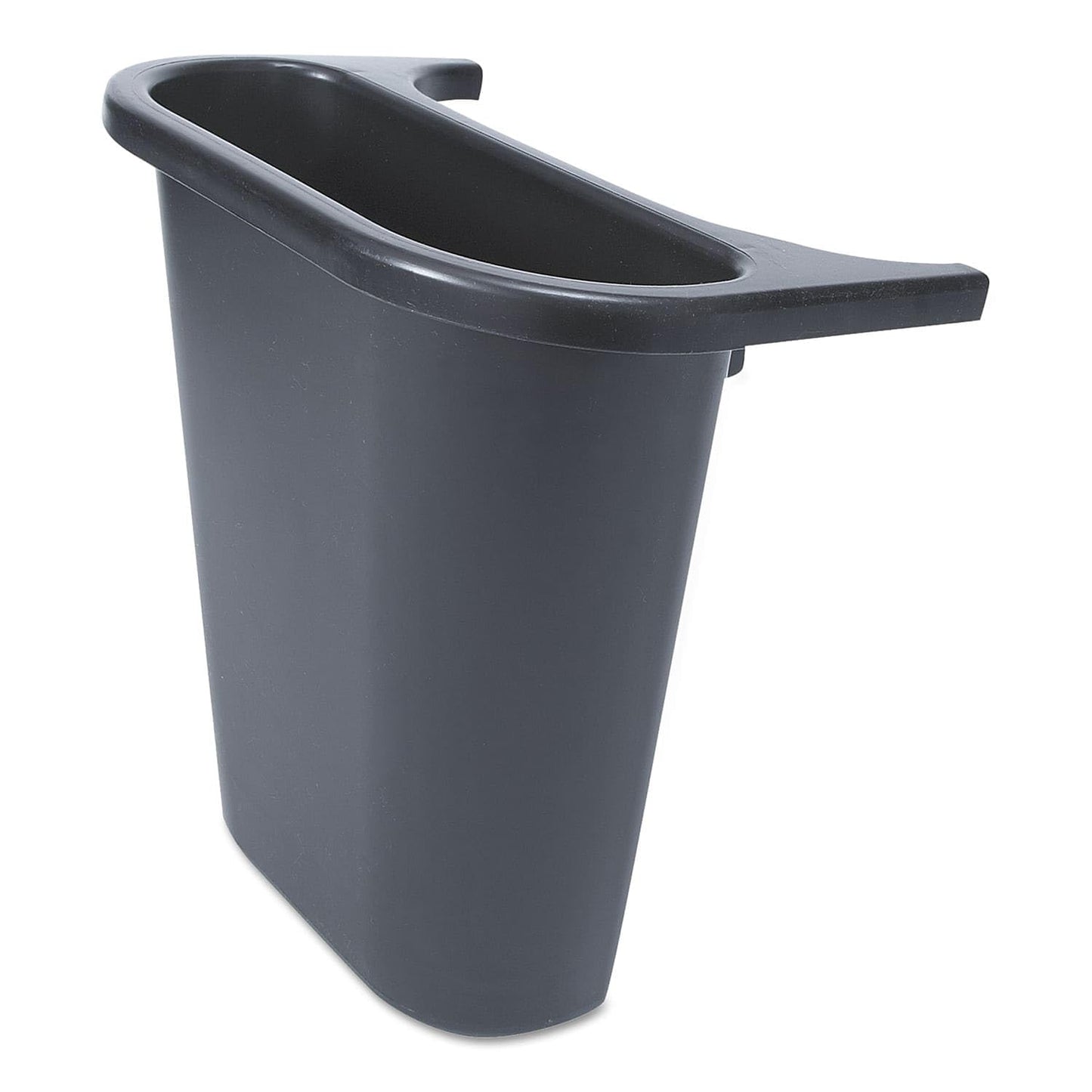 Rubbermaid Commercial Products Plastic Resin Deskside Wastebasket/Recycling Side Saddle Basket, Black, For Home/Office/Under Desk