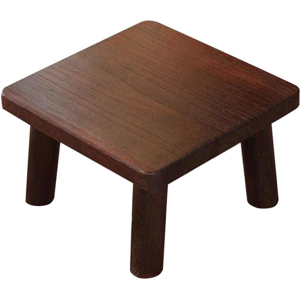 GHHDPXM Retro Japanese-Style Small Coffee Table Bay Window Square Coffee Table Zen Tea Low Table Simple Table Low Stool (Size : 36x36x21cm)