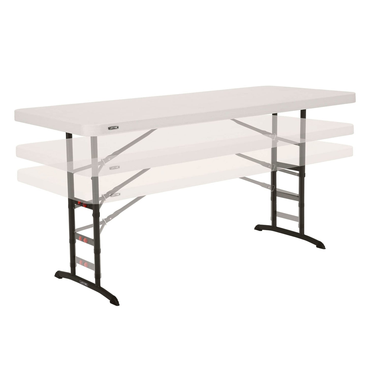 LIFETIME Products 80565 Adjustable Height Folding Utility Table, 6', Almond