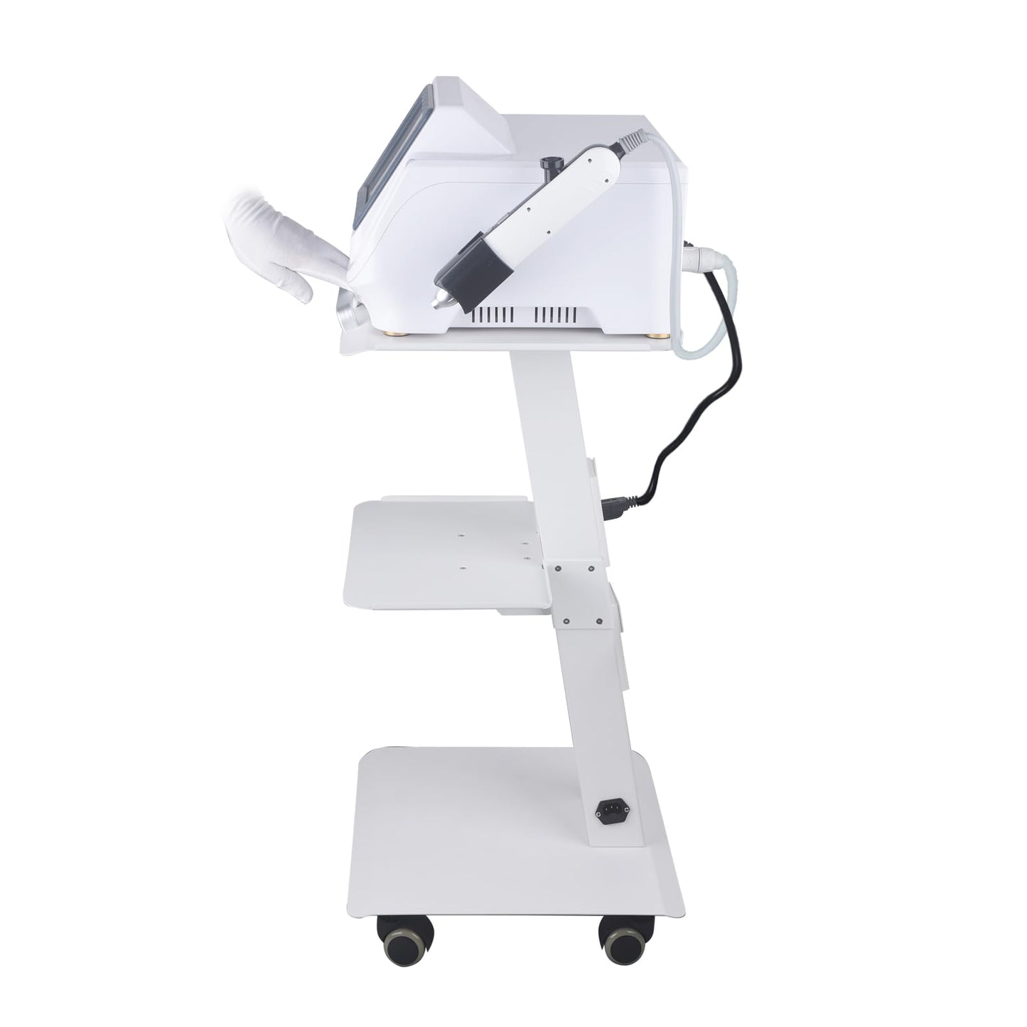 OIYALI Esthetician Cart with Sockets, Beauty Salon Cart with Wheels, Three-Tier Metal Mobile Table, 100-Pound Capacity, Suitable for Nail Salons, Tattoo Studios,Clinics, Hair Salon, and More