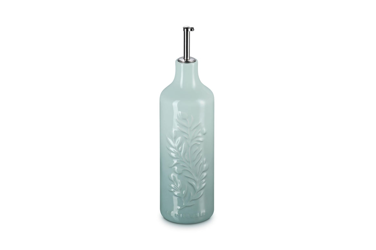 Le Creuset Stoneware Olive Branch Collection Oil Cruet, 20 oz., Sea Salt