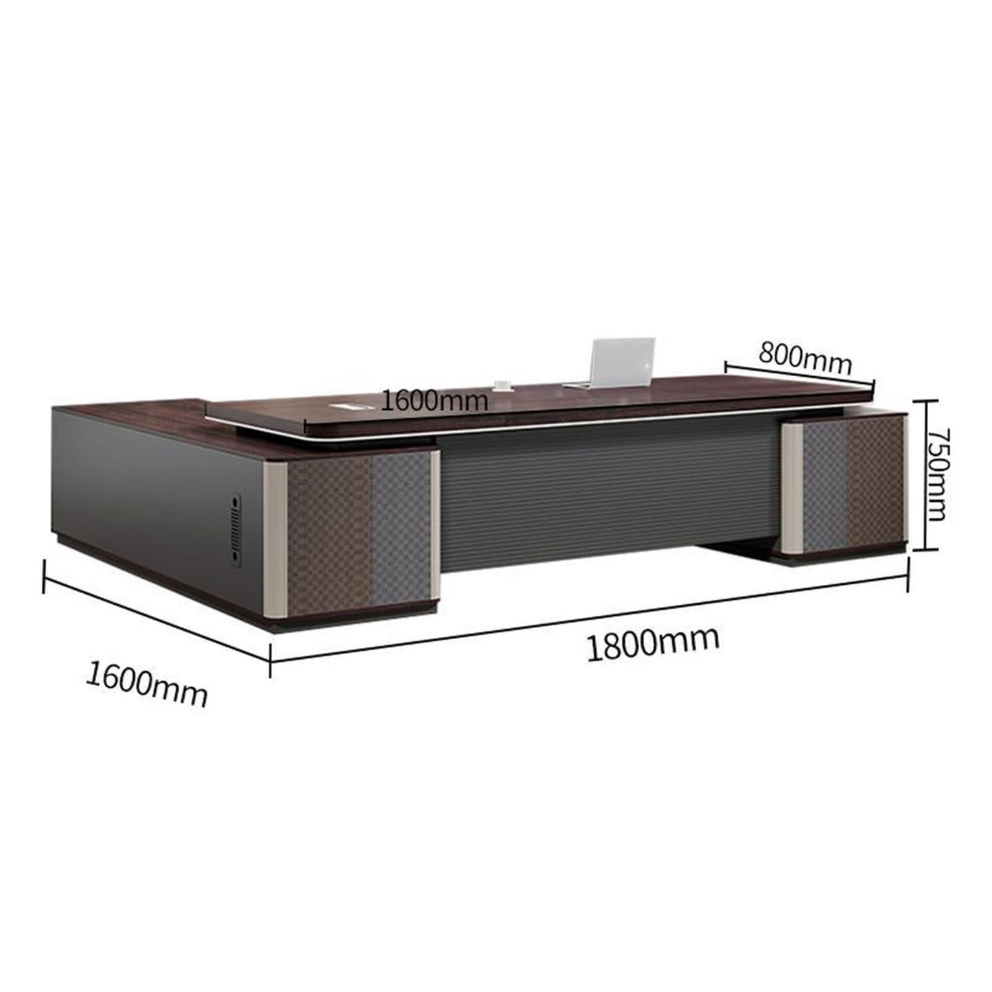 LSIGHTUS L Shaped Office Desk with Storage Cabinet, Luxury Wood Computer Desk with File Drawers and Cable Management, Gaming Table Business Furniture Set Workstation for CEO Boss Manager