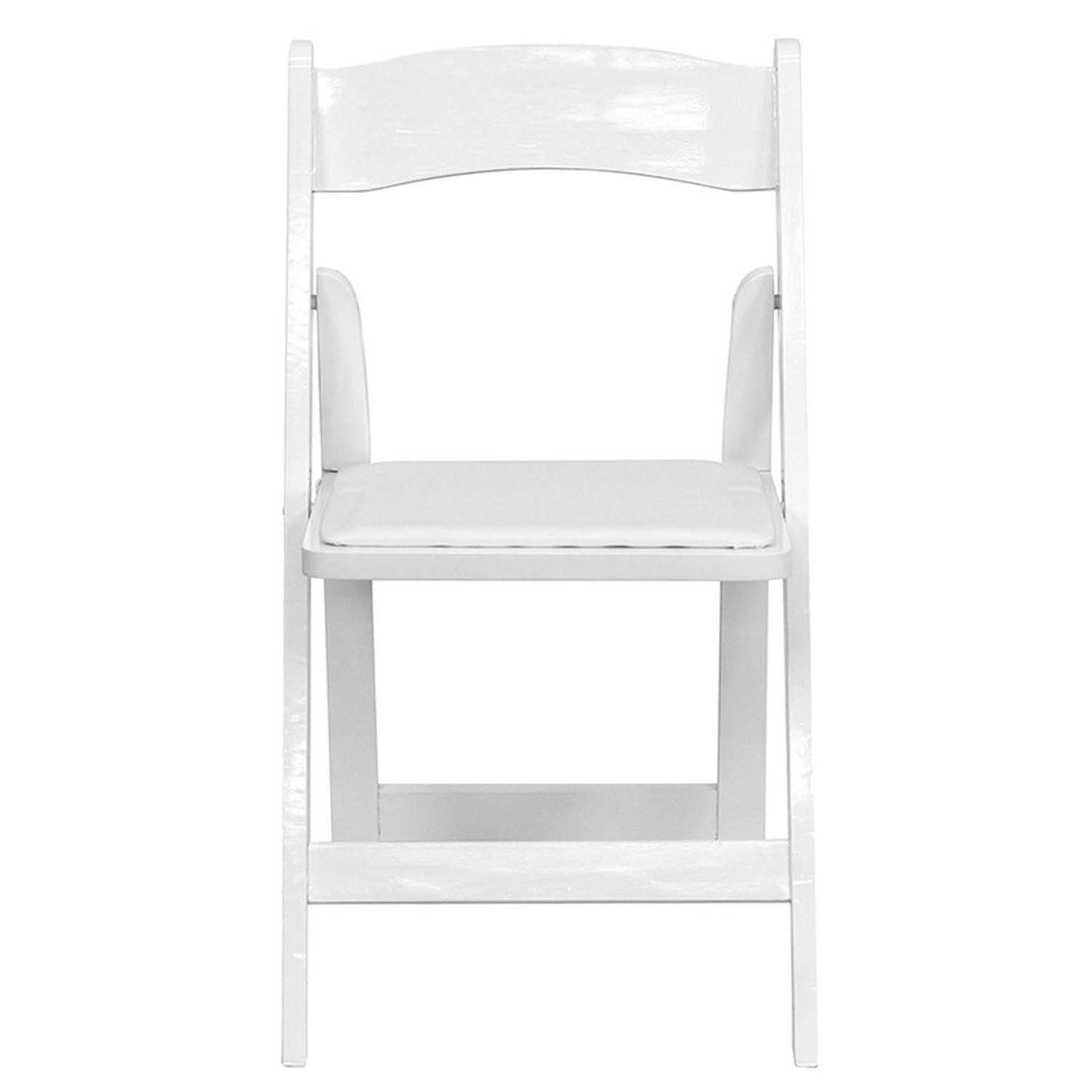 Flash Furniture Hercules Series Beechwood Folding Event Chairs with Padded Seats, Modern Wooden Folding Banquet Chairs, Set of 4, White