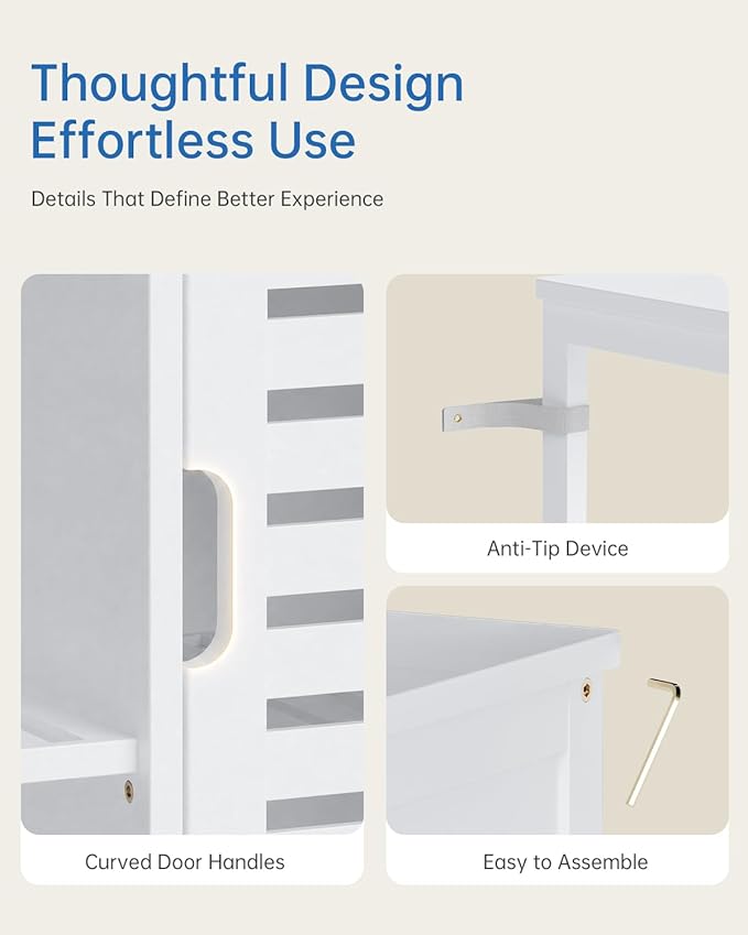 HITNET Bathoom Storage Cabinet, Bamboo Floor Cabinet