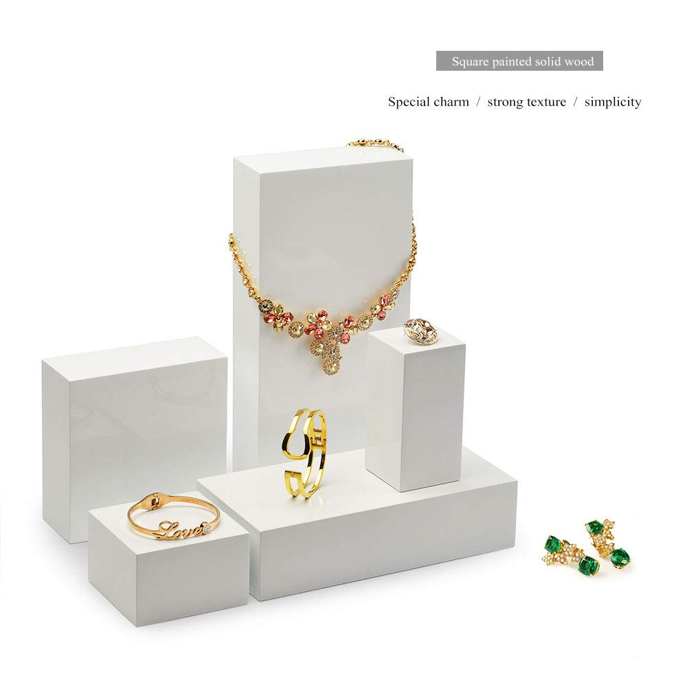 Oirlv Solid Wood Minimalism Style Jewelry Display Stand Showcase Jewelry Organizer Square Holder(SM05203)