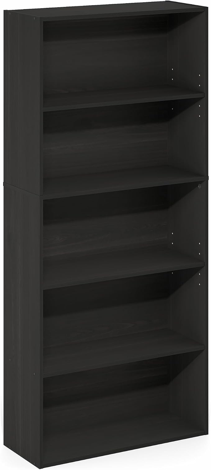Furinno Jaya Book Shelf, 5-Tier Bookshelf, 52 Inch Tall Standing Bookcase