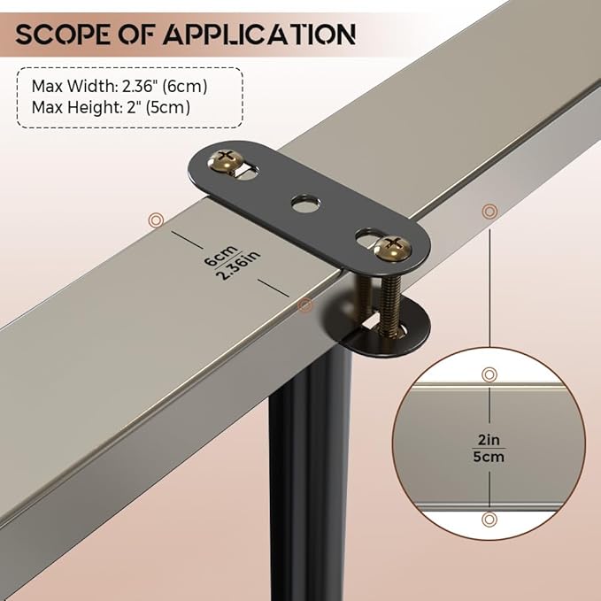 4Pcs Bed Frame Support Leg, Adjustable Height 5.8"-9", Extra Sturdy Steel Bed