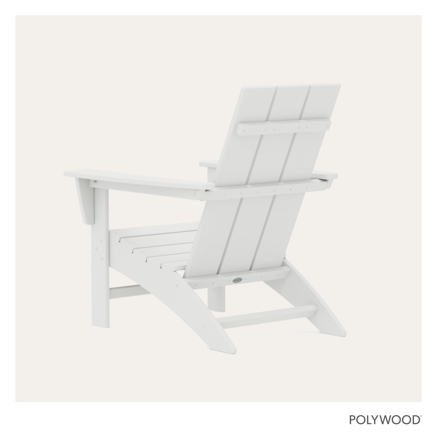 POLYWOOD Modern Adirondack Chair – All-Weather Outdoor Lawn Adirondack Chairs – HDPE, Fade-Resistant & Durable Outdoor Furniture – For Patio, Deck & Fire Pit Chairs – White