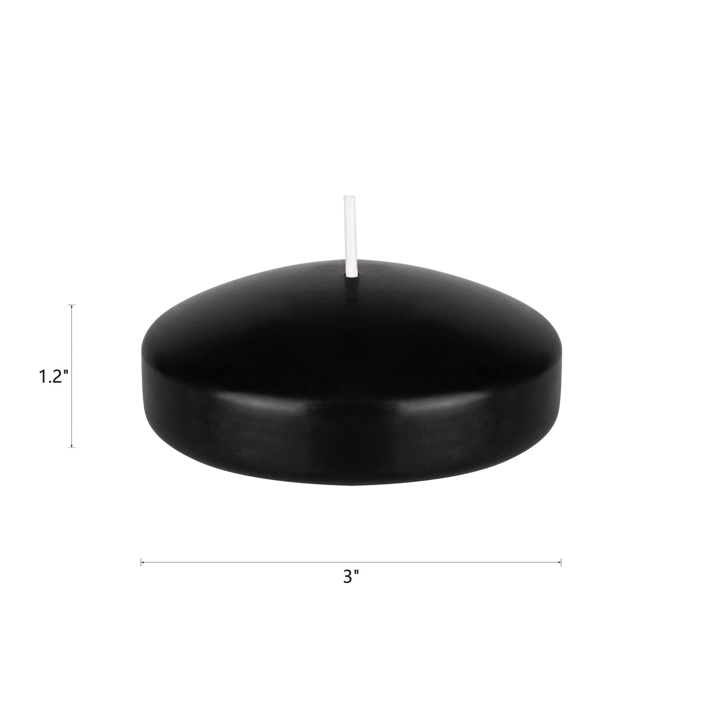 Mega Candles 48 pcs Unscented Black Floating Candles, Hand Poured Wax Candle 3 Inch Diameter, Home Décor, Wedding Receptions, Occasions, Festivities, Events, Meditations, Tranquility, Spa