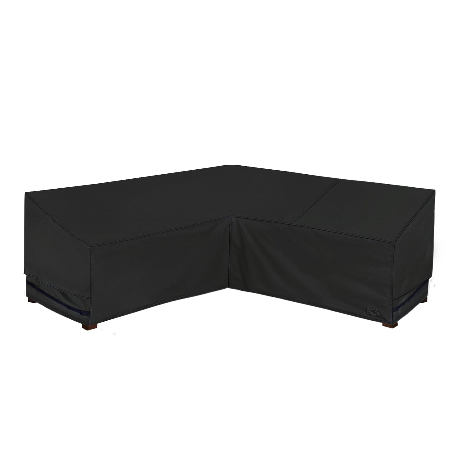 NettyPro Outdoor Sectional Sofa Cover 92 Inch, 600D Heavy Duty Waterproof Patio Lawn Furniture V-Shaped Lounge Set Couch Cover, Black