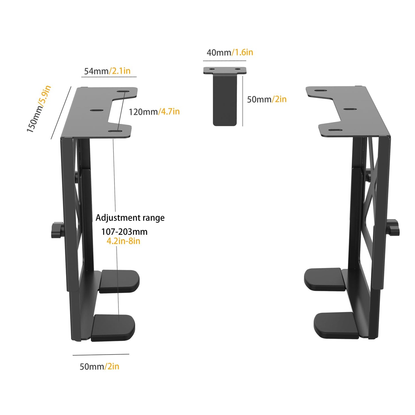 Monzlteck Adjustable Under Desk PC or NAS Mount Bracket Holder，Compatible with Desktop NAS(Network Attached Storage),CPU,UPS,Small Form Factor Desktop Tower.Xbox Series x,OptiPlex7000/7010