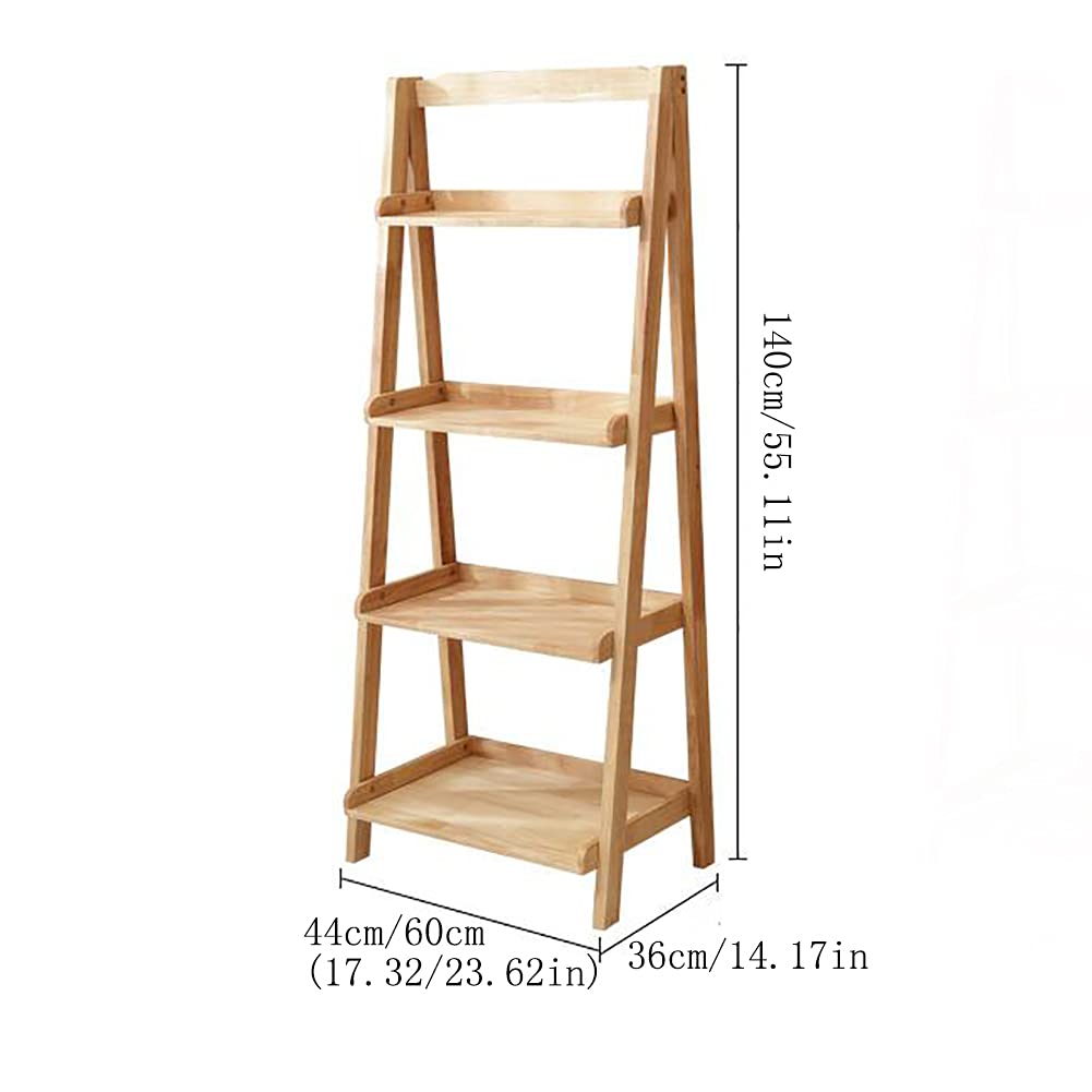 Wddwymll 4 Tier Ladder Shelf,Industrial Design Living Room Bookcases,Sturdy Easy Assembly,for Balcony,Bedroom,Office Storage Shelves