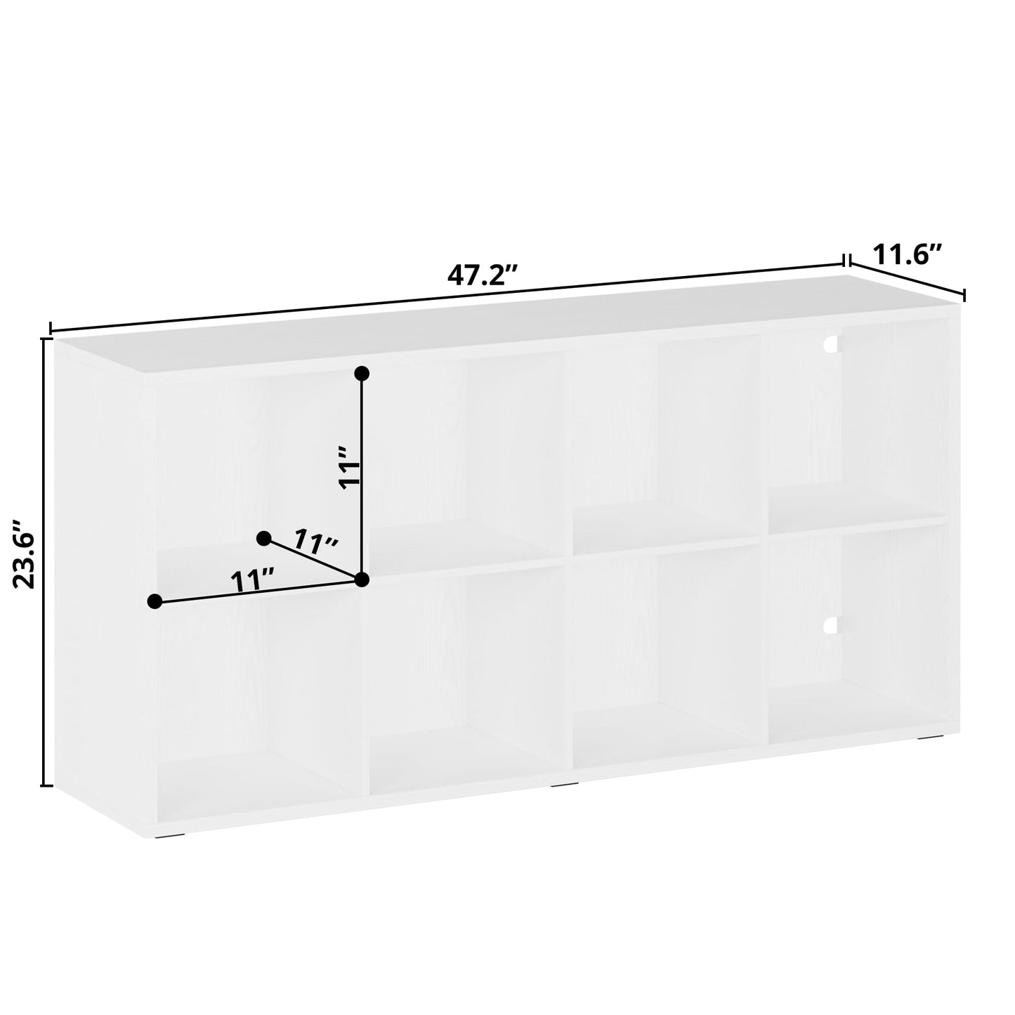 IRONCK Bookshelf, 8-Cube Storage Cube Shelf Organizer, Extra Thick Frame Horizontally & Vertically Reversible Bookcase with Open for Living Room, Bedroom, Home Office, White