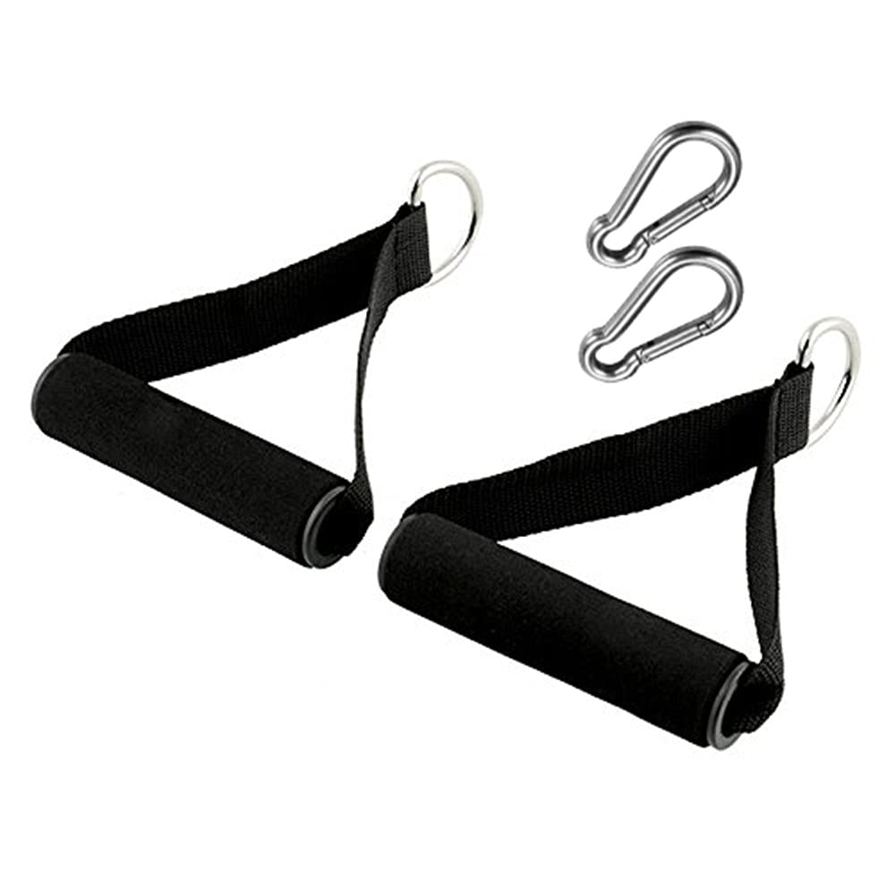 Premium Exercise Pull Handle Resistance Bands Handles with Solid Locks,Soft Foam Wrapped Heavy Duty Handles with Strong Nylon Belt Grips Fitness Strap for Yoga Exercise Gym Resistance Training-Black