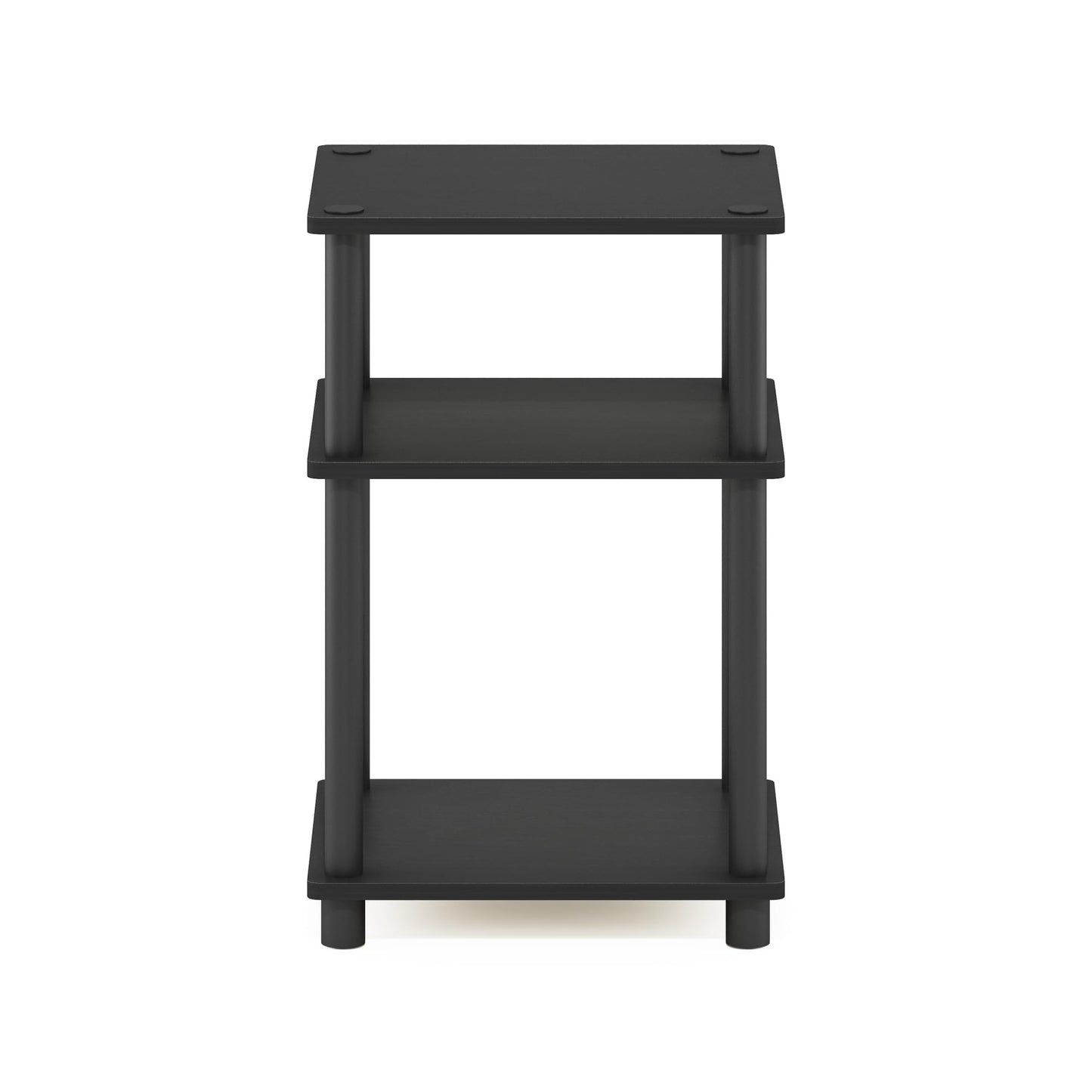 Furinno JUST Side Table, 3-Tier End Table, Open Shelves Night Stand, Bedside Table, Toolless Assembly, for Living Room, Bedroom, Bathroom, Americano