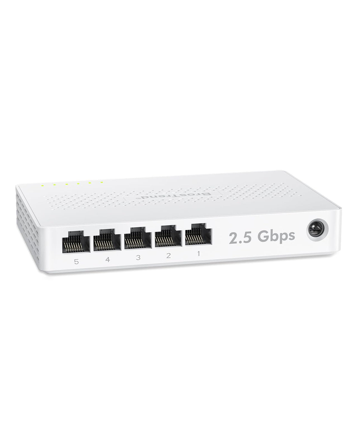 BrosTrend 5 Port 2.5GB Switch, Unmanaged Ethernet Switch for Game Console, PC, NAS, etc. 2.5 Gigabit Network Switch Fanless Plug & Play, Multi-Gigabit Switch, Desktop / Wall Mount, Lifetime Protection