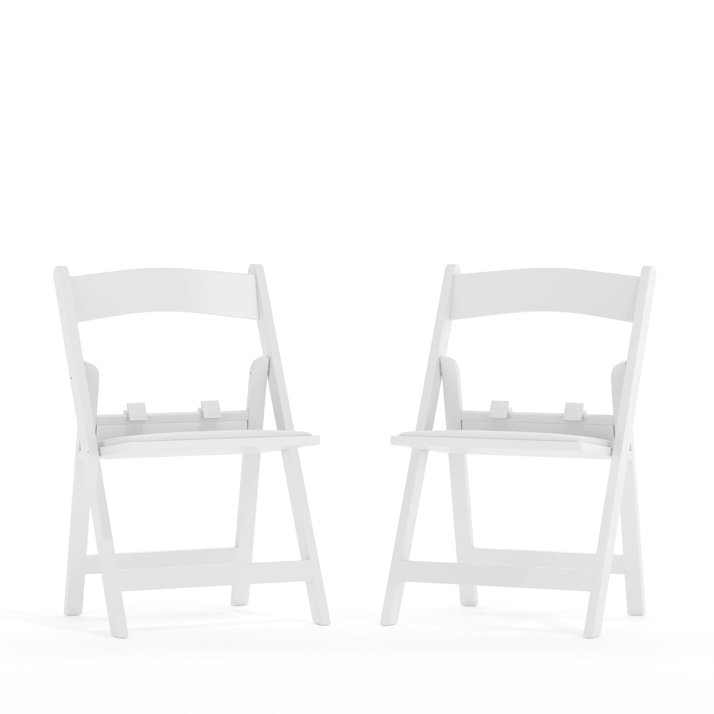 Flash Furniture HERCULES Kids Folding Chairs with Padded Seats | Set of 2 White Resin Folding Chair with Vinyl Padded Seat for Kids