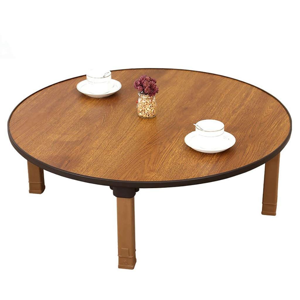 TALSAK Round Folding Tea Coffee Table, Japanese-Style Low Table, Dining Table, Study Table, Small Desk, for Tatami Sitting On The Floor Bedroom Bay Window Tea Room (Size : 70x30cm)