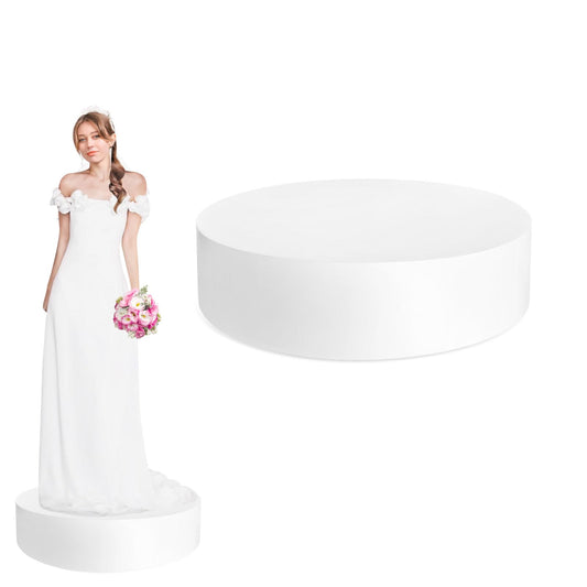23.6x6in Round Bridal Risers, Mannequin Display Pedestal Stands, Platform for Bridal Shop, Plinth Risers for Sculptures, Display Base for Jewelry & Retail Shop Decor