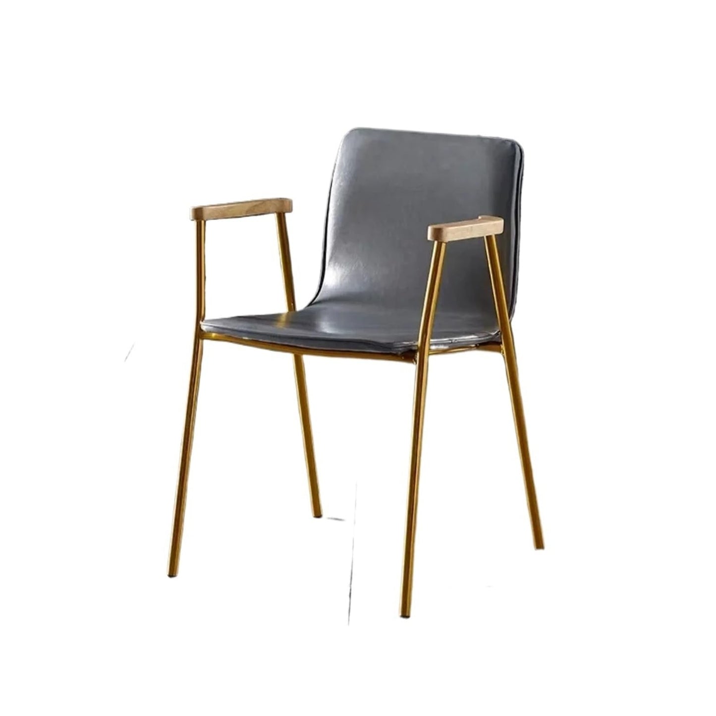NIXWORTAL Chair Coffee Chair, Simple Backrest Dining Chair, Modern Designer Iron Art, Nordic Retro Industrial Office Stool Creative Chair(Gray,Golden Leg)