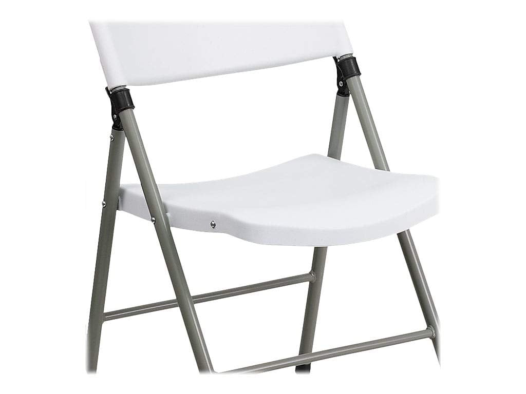 Flash Furniture Hercules Series Plastic Folding Event Chairs with Textured Seats, Lightweight Plastic Folding Chairs, Set of 6, White