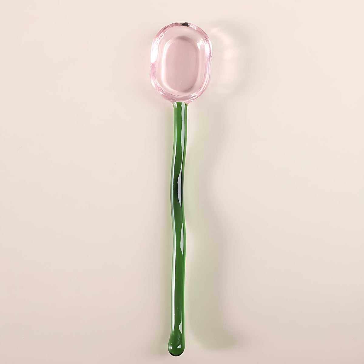 Turbokey 5 Pieces Glass Spoons - 6.1 inch Coffee Teaspoons, Heat Resistant Stirrers for Tea, Sugar, Home Bar Party (5 Color)