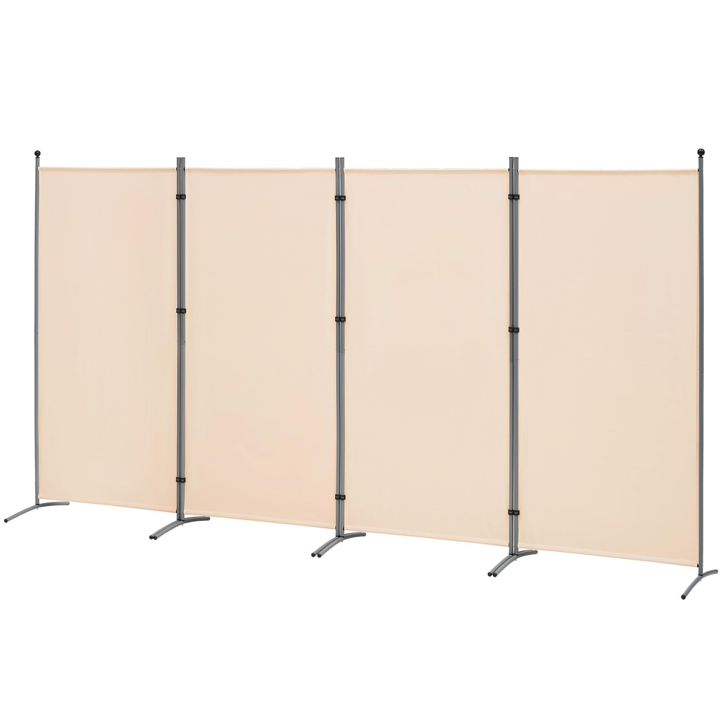 Spurgehom 4 Panel Room Divider Folding Privacy Screen, Freestanding Fabric Partition Portable Room Partition Wall Dividers for Home Office Room Restaurant, 136" W X 72" H (Beige)