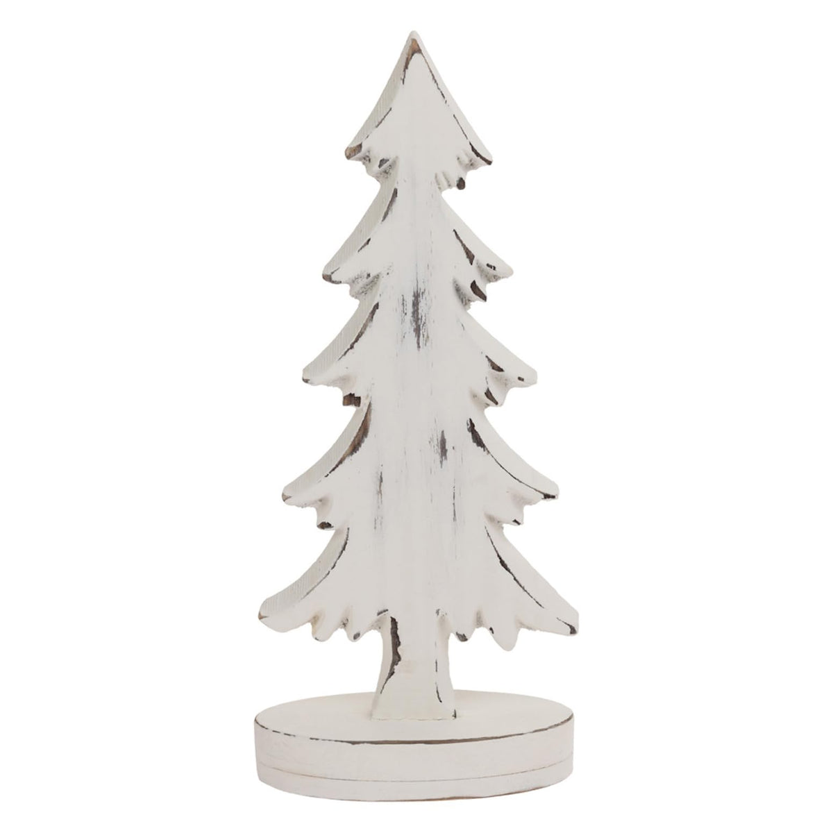 Boston International Christmas Tree for Tabletop Mantel Shelf Winter Holiday Decorations for Home, Large, Weathered White Tree