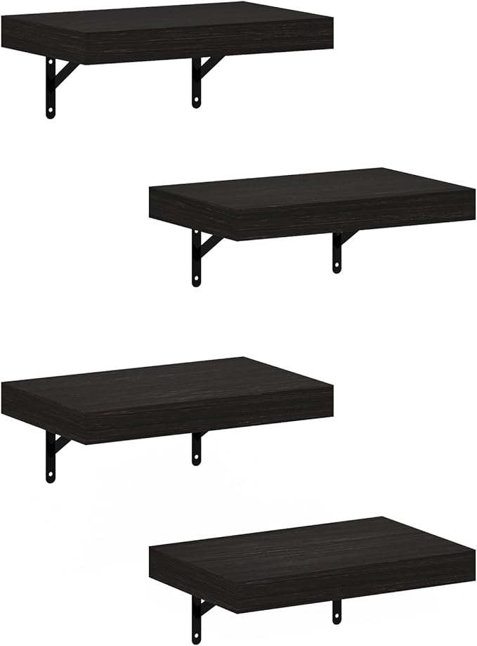 Furinno Tanna Floating Shelves for Wall Set of 4, 15-Inch Wall Shelf, Triple