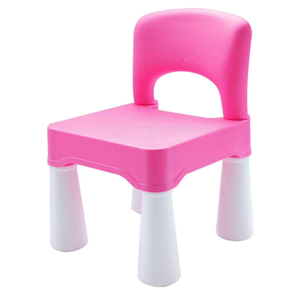 burgkidz Plastic Kids Chair, Durable and Lightweight, 9.3" Height Seat, Indoor or Outdoor Use for Toddlers Boys Girls Aged 2+ (Pink)