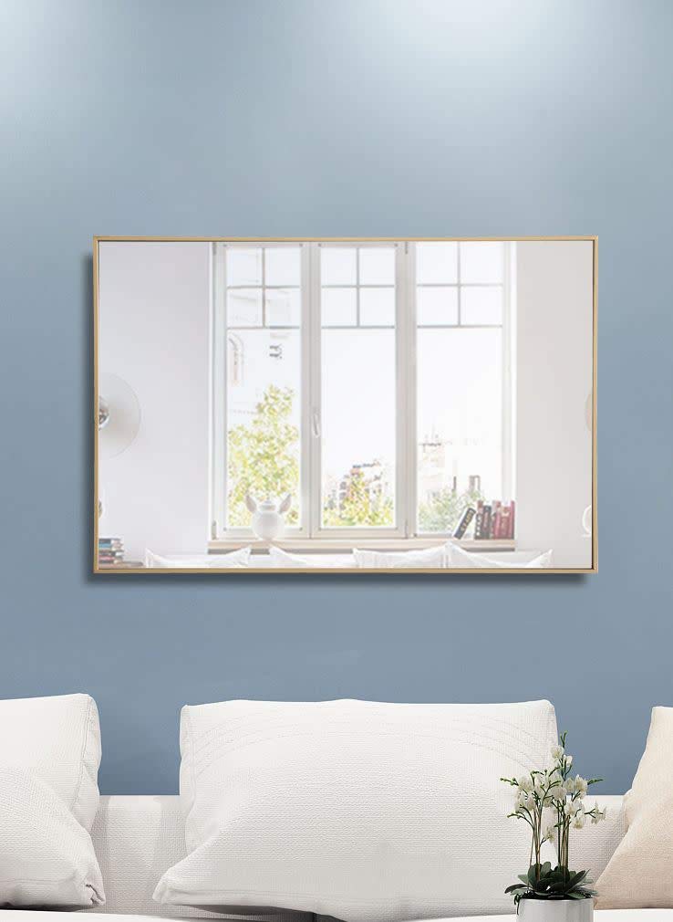 Elegant Decor Monet 42" x 28" Rectangle Metal Frame Mirror in Silver