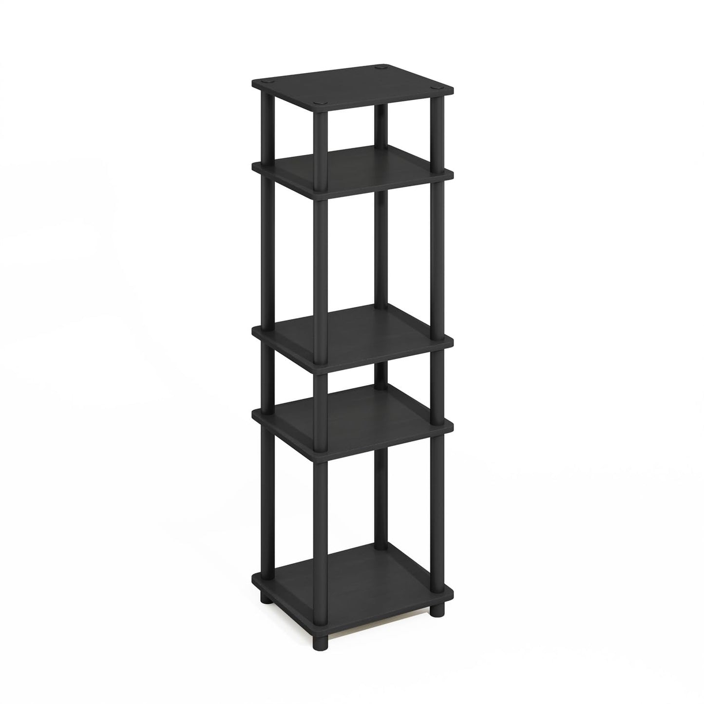 Furinno Turn-N-Tube Storage Shelves, Stackable Standing Shelf, Open Corner Shelf, for Organization and Storage, Living Room, Garage, Home Office, Americano