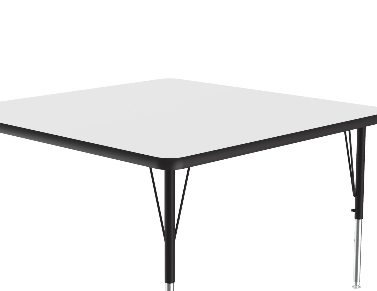 Correll 48"x48" Square, Classroom Dry Erase/Markerboard Top Activity Table, Height Adjustable (19"-29), White Durable High Pressure Laminate, School Furniture, Made in The USA