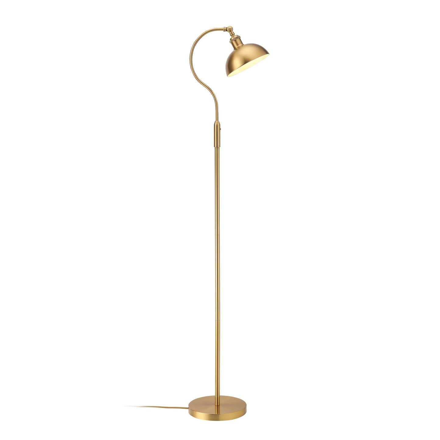 O’Bright Heritage - Banker’s Floor Lamp, 3-Level Touch Dimming, Adjustable Tilt Shade, Removable Lampshade Design, E26 Socket with 6W Dimmable LED Bulb, Gold Metal Shade, Antique Brass