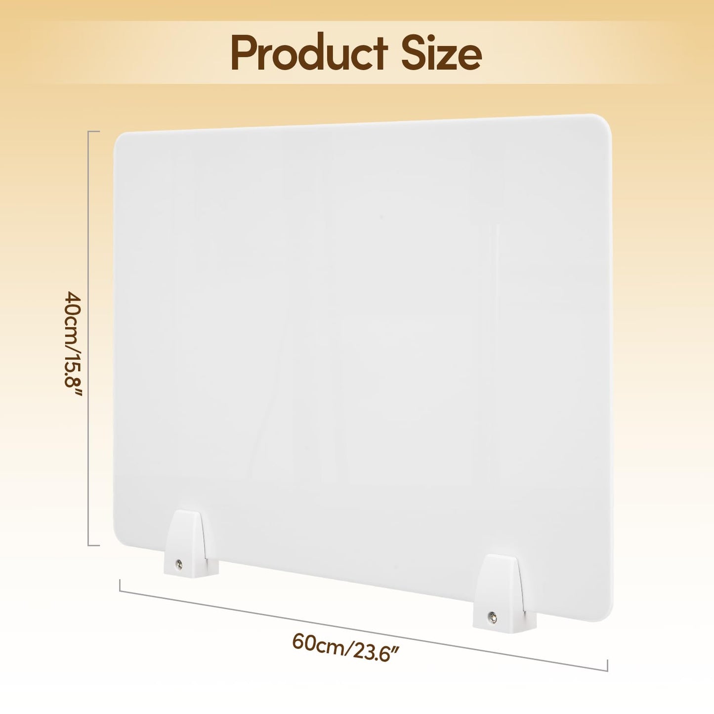 tonchean 4PCS Acrylic Desk Dividers - 23.6”L x15.8”W White, Office Privacy Partitions with Clamps, Plexiglass Protective Shields for Offices Schools Call Centers