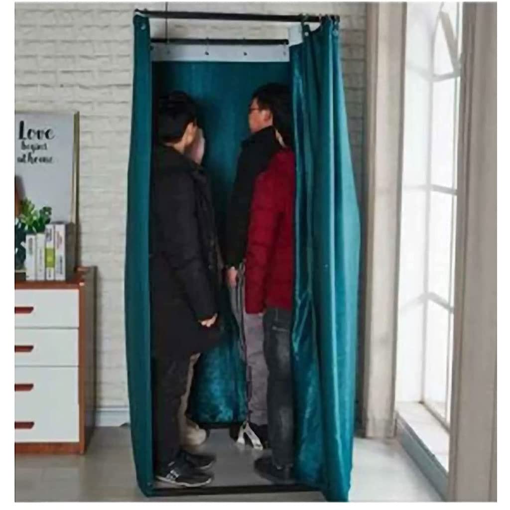 ZTIOMUK Square Fitting Room, Portable Dressing Room Frame with Curtain and Hook, Changing Room for Clothing Store, Boutiques, Office