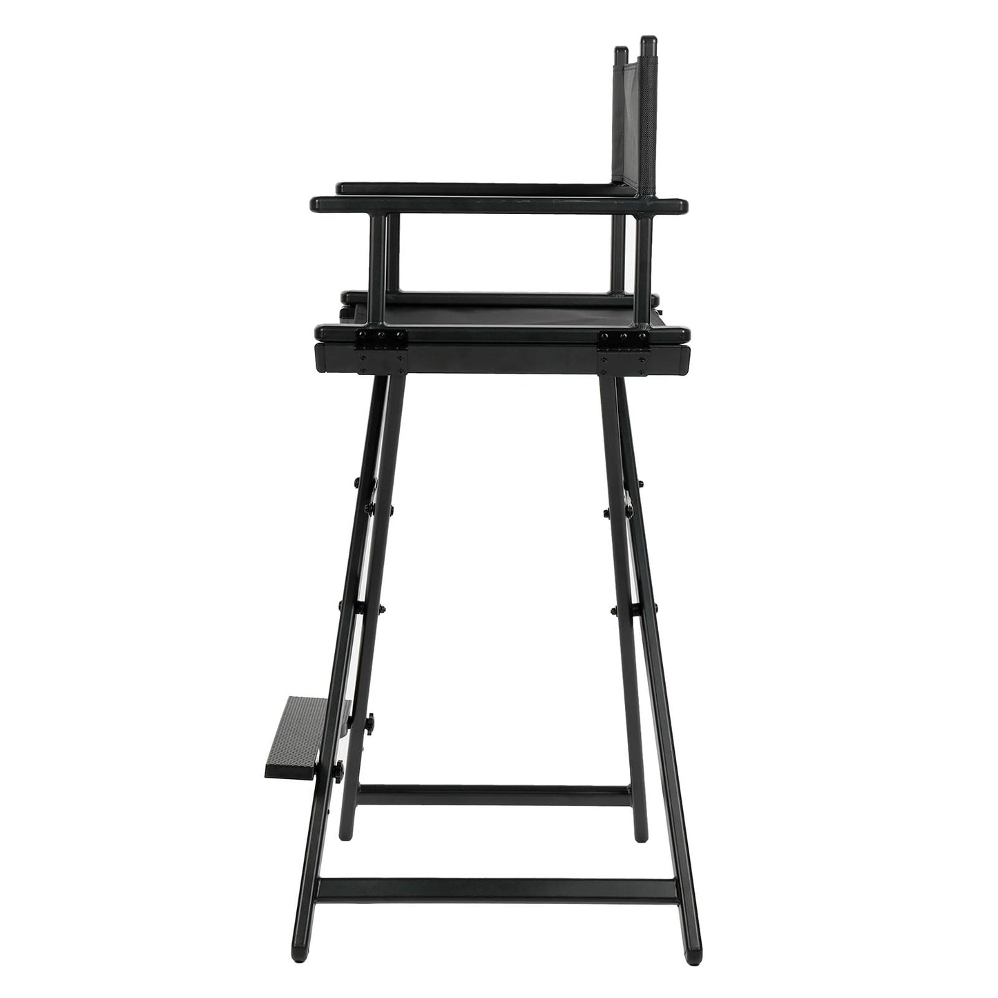 GDGYOFN 30'' Aluminum Tall Directors Chair, Portable Makeup Chair for Makeup Artist, Makeup Chair Teachers Chair Only 10.15LB, Black